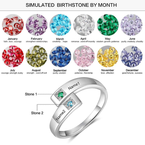 Birthstone Custom Ring for Couples or BFFs at Drestiny - Find Your Style Destiny!