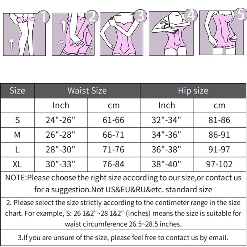 Bodysuit Shapewear Women Full Body Shaper Size Guide