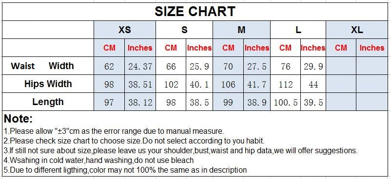 Office Casual Pencil Pants Size Guide