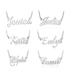 925 Sterling Silver Personalized Nameplate Letter Necklace at Drestiny