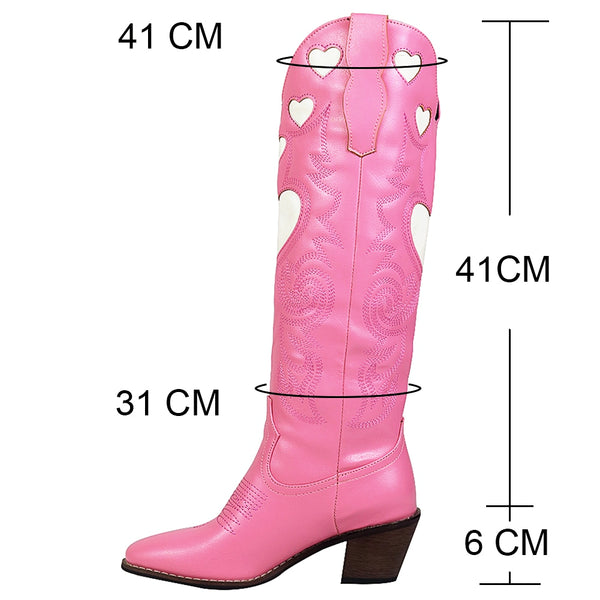 Heart Shape Knee High Cowboy Boots For Women Size Guide From Drestiny