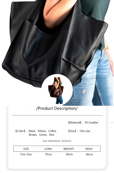 Large Leather Tote Bag Sizing Information