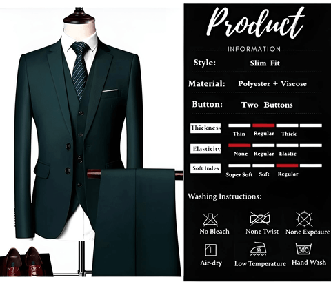 Luxury Solid Color Single Breasted Suits For Men