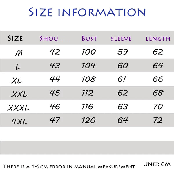 Men's Half High Neck Sweater Size Guide