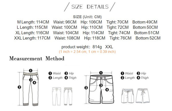 Men's High Quality Multi Pocket Streetwear Overalls Size Guide From Drestiny