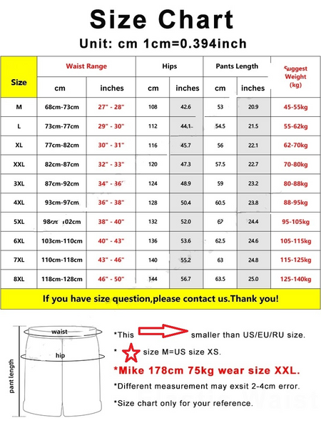 Men's Knee Length Baggy Shorts Size Guide From Drestiny