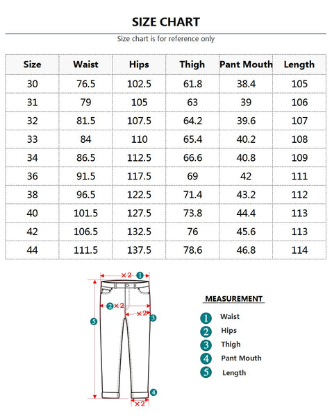 Men's Thin Straight-Leg Loose Jeans Classic Style Size Guide at Drestiny - Find Your Style Destiny