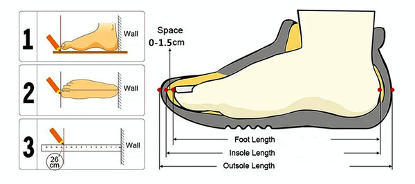 Men's Versatile Hi High-Top Water-Resistant Winter Boots - How To Measure Your Feet