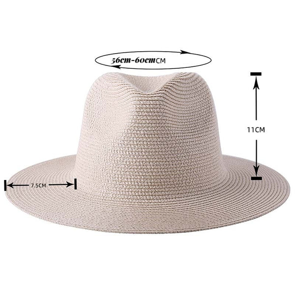 New Natural Panama Hats For UV Protection Size Details