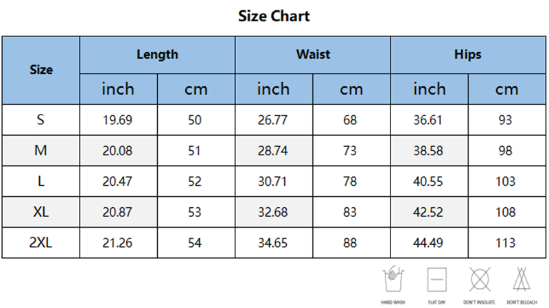 Ripped Jeans Summer Shorts Size Guide