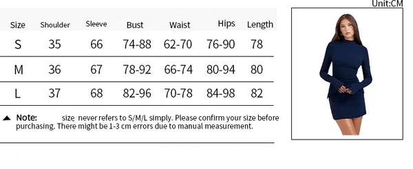 Sexy Mini Dress Size Guide