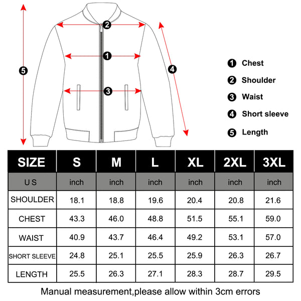 Streetwear Winter Jackets - Size Guide