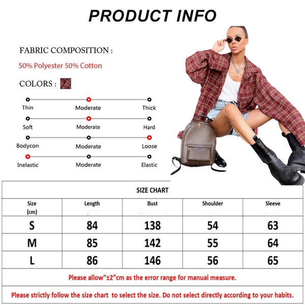 Red Plaid Shirt Women's Size Guide