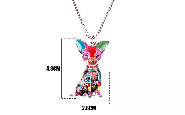 Drestiny's Women's Chihuahua Pendant Necklace Size