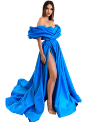 Women's Off Shoulder High Split Evening Gown