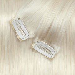 Clip In Real Human Hair Extensions - White Blonde