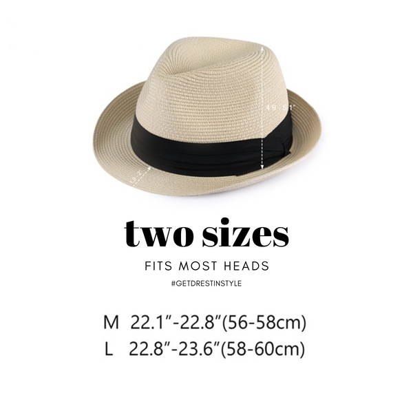 Panama Straw Hat for Women & Men Sizing Information