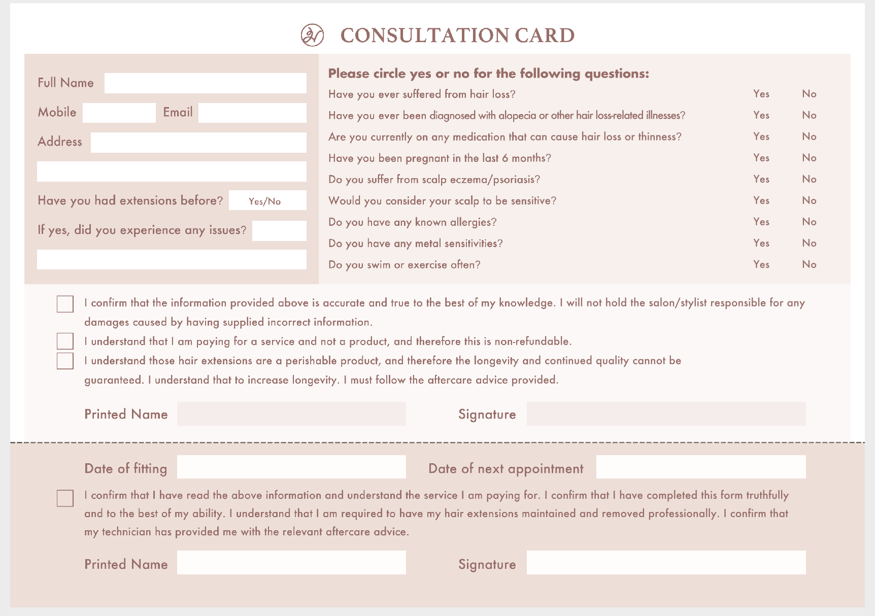 Hairlaya Consultation Form