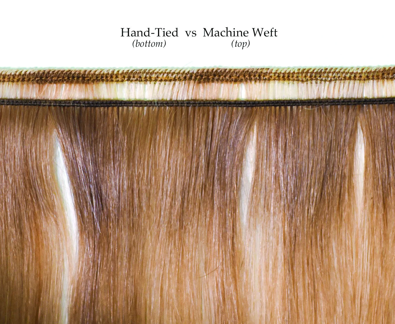 hand-tied wefts vs machine weft