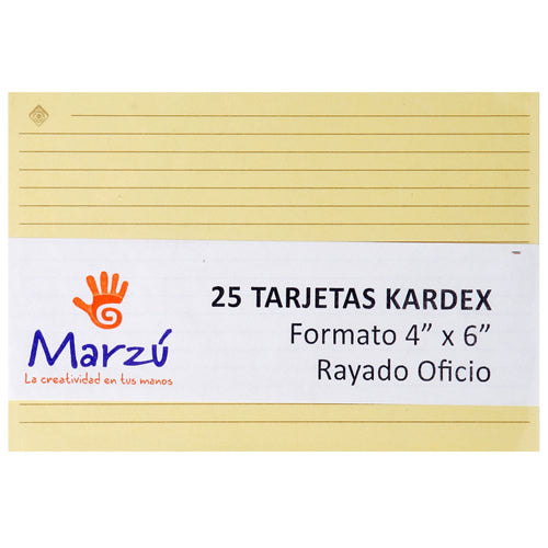 Tarjetas Kardex Lineada 25 Hojas 4×6 Pulgadas 0319