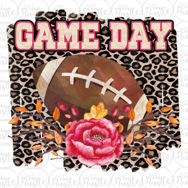 Download Leopard Game Day Football With Flowers Png Sublimation Designs Instant Sublimation Designs Just My Side Hustle