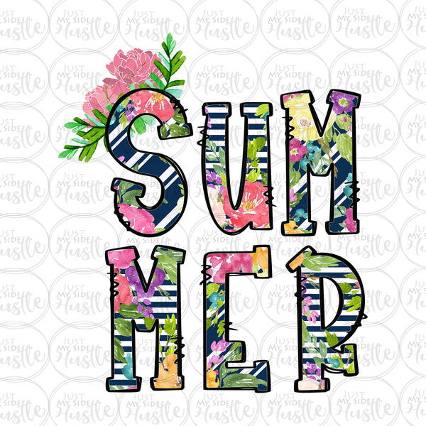 Download Summer Floral With Stripes Png Sublimation Designs Instant Digital Dow Sublimation Designs Just My Side Hustle