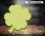 Clover Png -St Patricks Day Sublimation Designs -Shamrock with hearts Earring Template Instant Digital Download