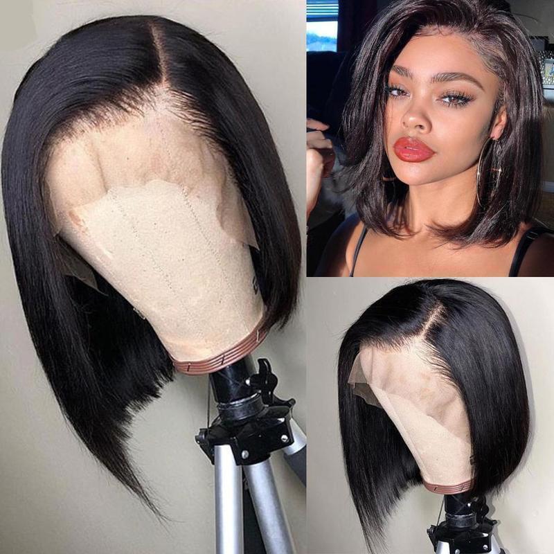 Wonderlijk Short Bob Wig Malaysian Straight Lace Front Human Hair Wigs With DX-78