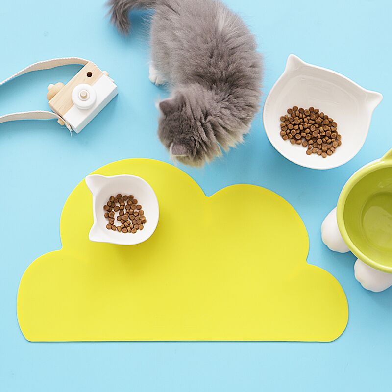 Dimolan Cat Litter Mat,Super Cute Cat Feeding Placemat for Puppy Pet Food Catching,Water-Resistant,Durable and Easy to Clean.