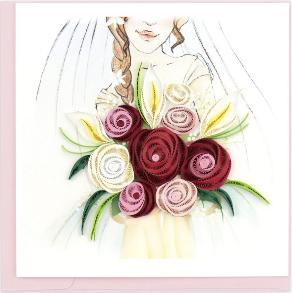 Quilled Wedding Bells Greeting Card