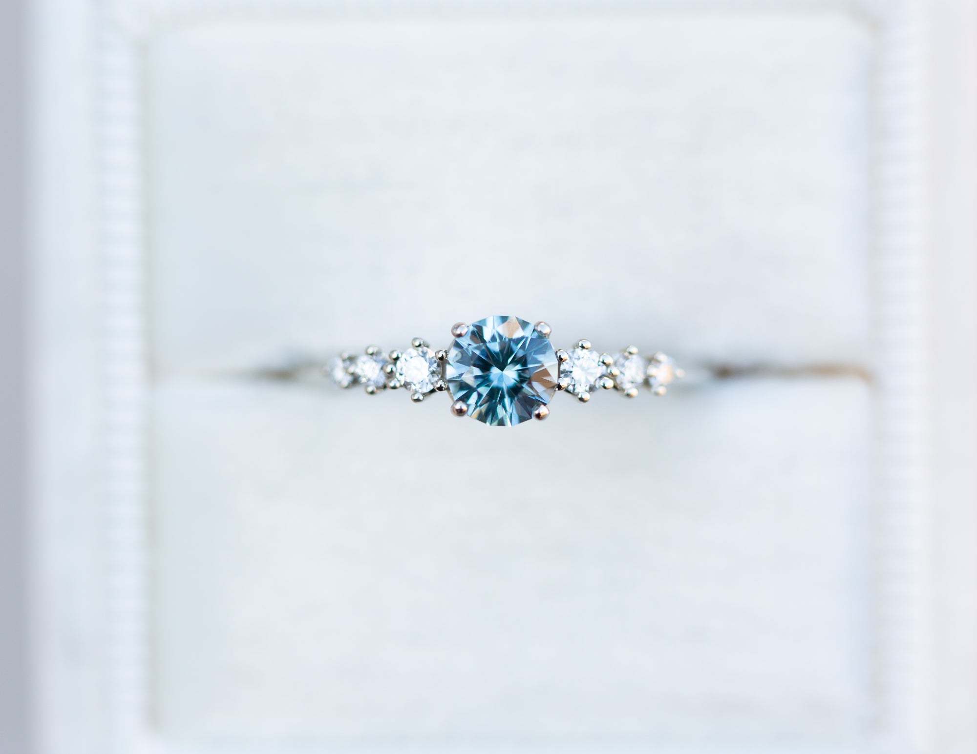 Custom listing- seven stone ring with lab diamond
