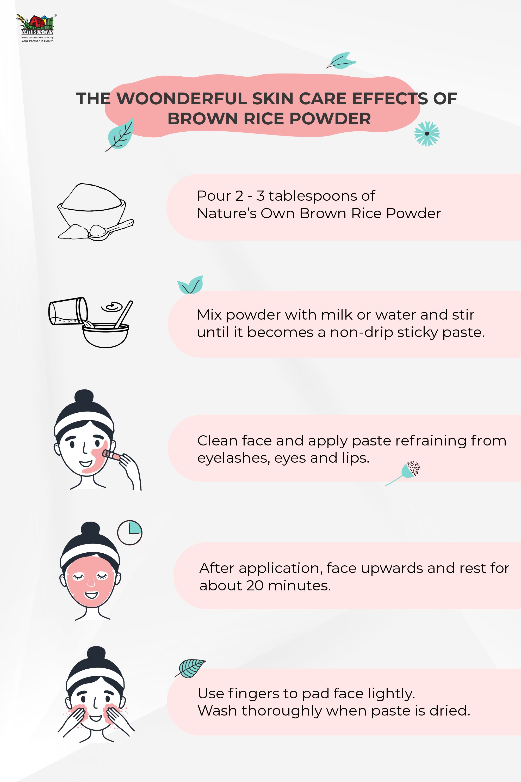 Brown Rice Powder beauty care procedure