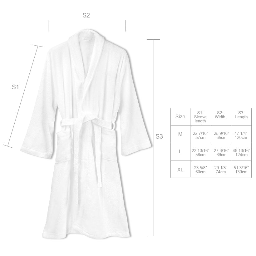 Terry Cloth Robe Size Chart