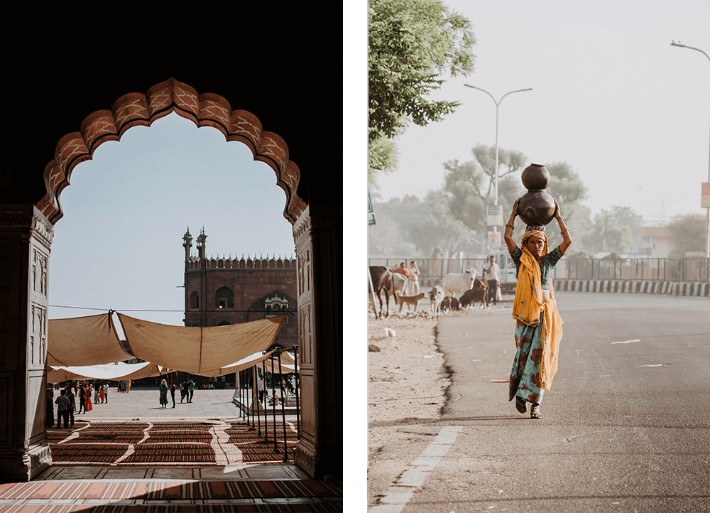 Through he arch, artisans in India