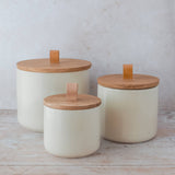Pacifica Oak Lid Canisters