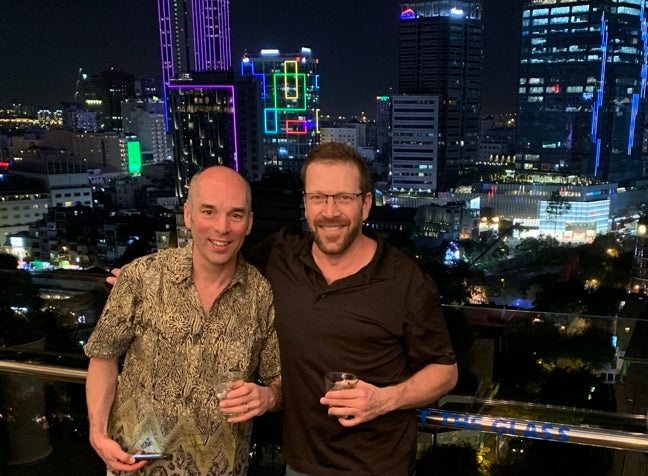 Todd and Me crashing a party in Saigon