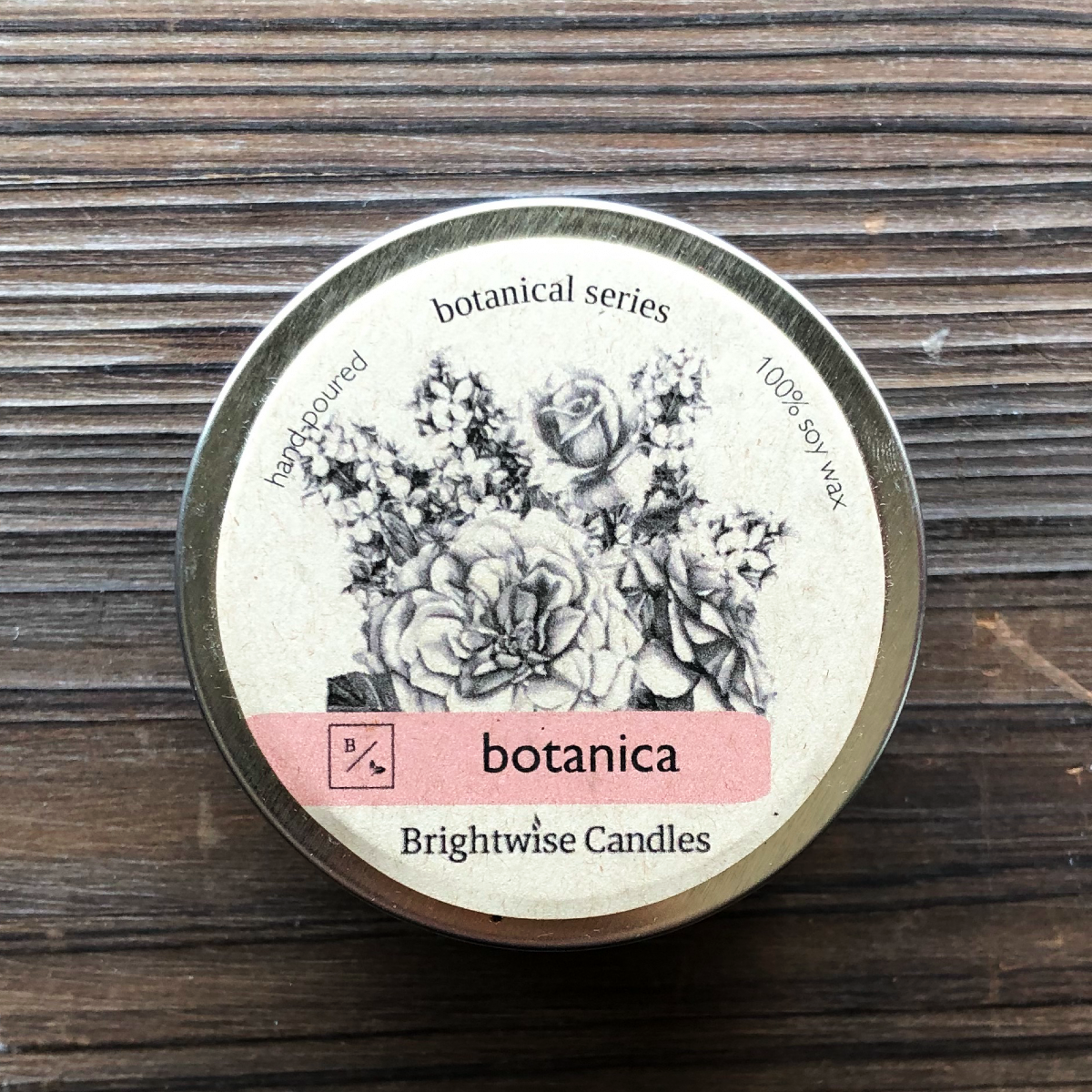 Botanica Scented Soy Wax Candle Tin - Brightwise Candles