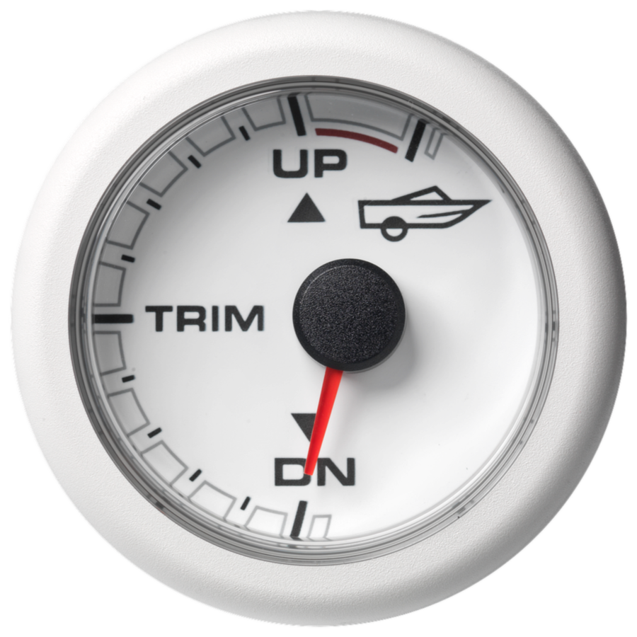 OceanLink Veratron 52mm (2-1/16") Motor Trim - Top/Bottom - White Dial and Bezel