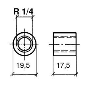 Veratron Pyrometer Sensor Threaded Socket for Welding to Manifold for Thermocoupler Element