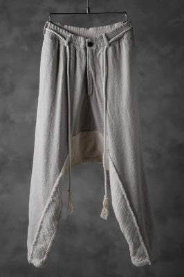 _vital drop crotch tapered pants / combi color linen