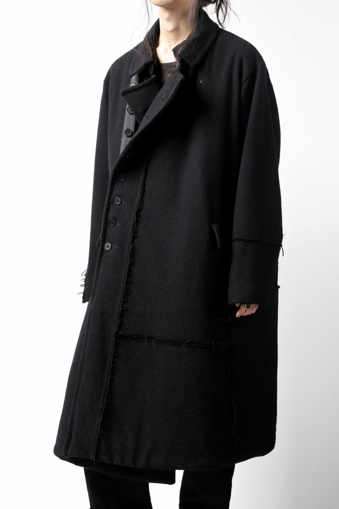 KLASICA HM-C DOUBLE BREASTED COAT with BONDED LINING / WOOLxSILK BOLD DUNGAREES
