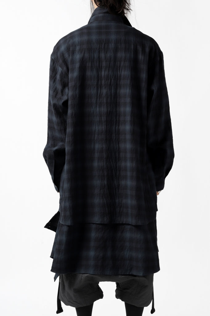 A.F ARTEFACT "OMBRE" LAYERED LONG CHECK SHIRT