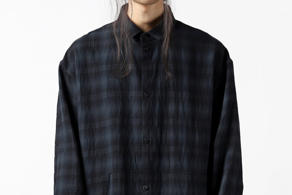 A.F ARTEFACT "OMBRE" LAYERED LONG CHECK SHIRT