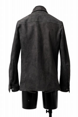 ISAMU KATAYAMA BACKLASH REVERSE LEATHER SHIRT / DOUBLE DYED - JP WET WHITE CALF