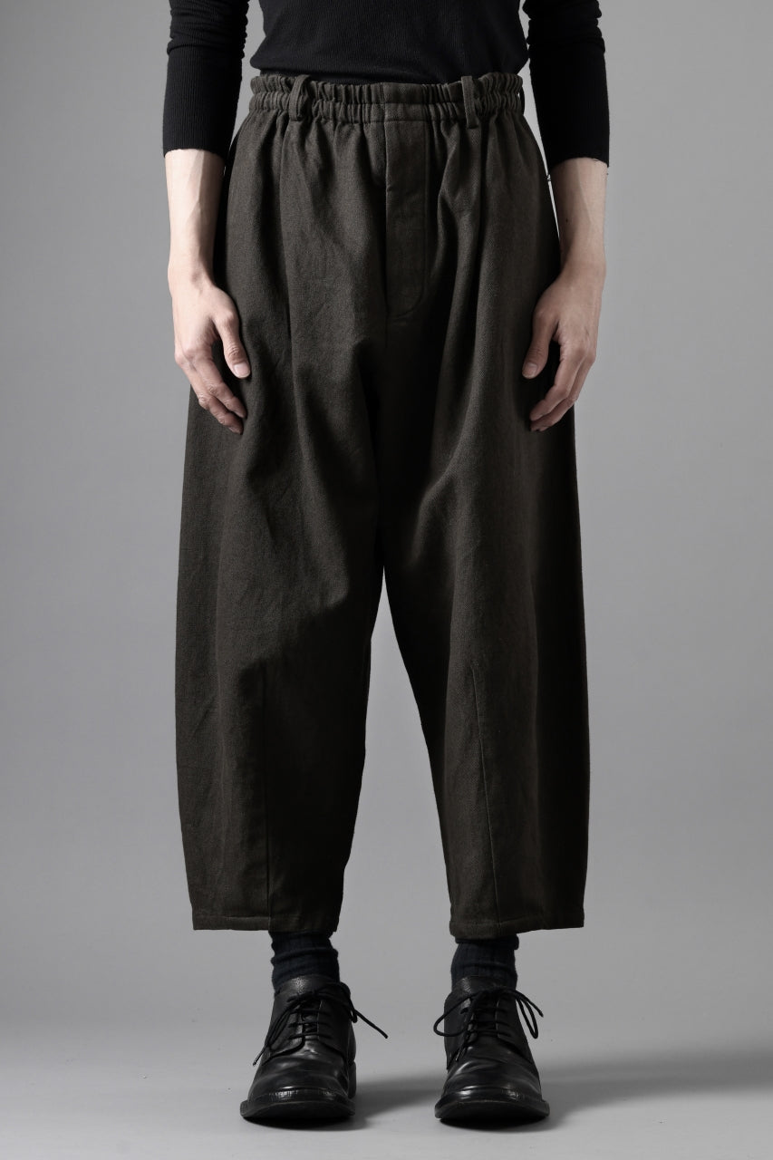 YUTA MATSUOKA dirts tapered trousers / sulfur dyed cotton linen gabardine