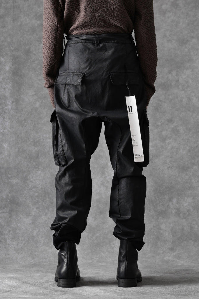 11 BY BORIS BIDJAN SABERI CARGO POCKET PANTS / OBJECT DYED & COATED "P21B-F1482"