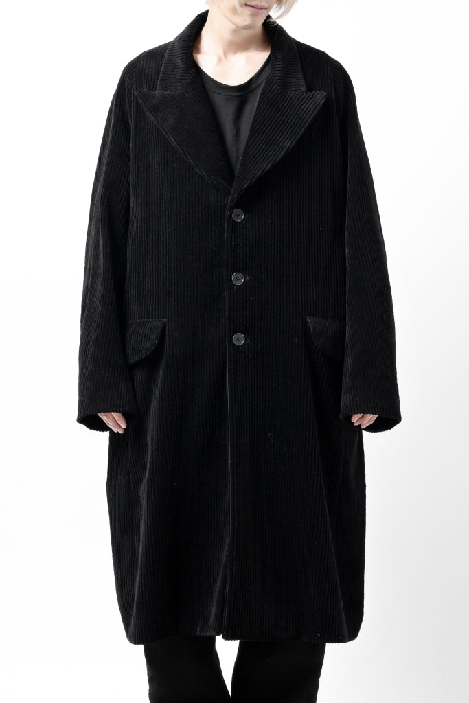 Hannibal. Oversized Fitting Corduroy Coat / ricardo 110. (BLACK CORD)