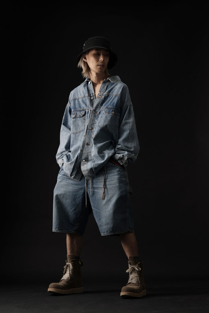 mastermind WORLD LIGHT OZ SELVEDGE DENIM SHIRT / SPECIAL WATER REPELLENT