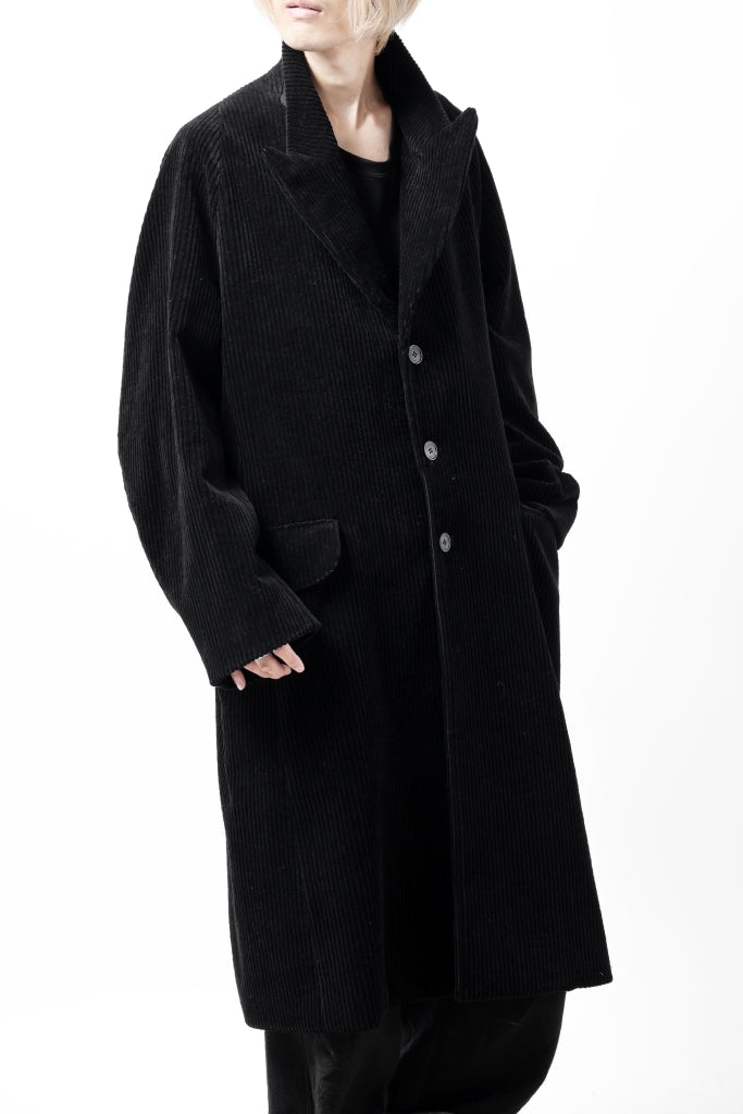 Hannibal. Oversized Fitting Corduroy Coat / ricardo 110. (BLACK CORD)