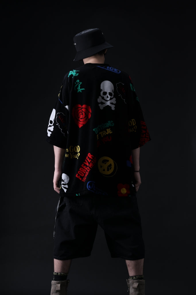 mastermind JAPAN ALL-OVER DESIGN VELOUR TEE / BOXY FIT